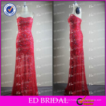 ED Bridal Elegant Sparkle Red Sheath Sweetheart Neckline Beads Alibaba Evening Dress 2017